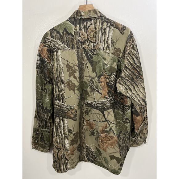 Vtg Y2K Outdoor Gorpcore Grunge Real Tree Forest Print Work Hunting Shirt *read - Picture 3 of 12